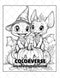 2 Halloween dragons standing on pumpkins happily waiting to play with you coloring pages printable for adults cute dragons